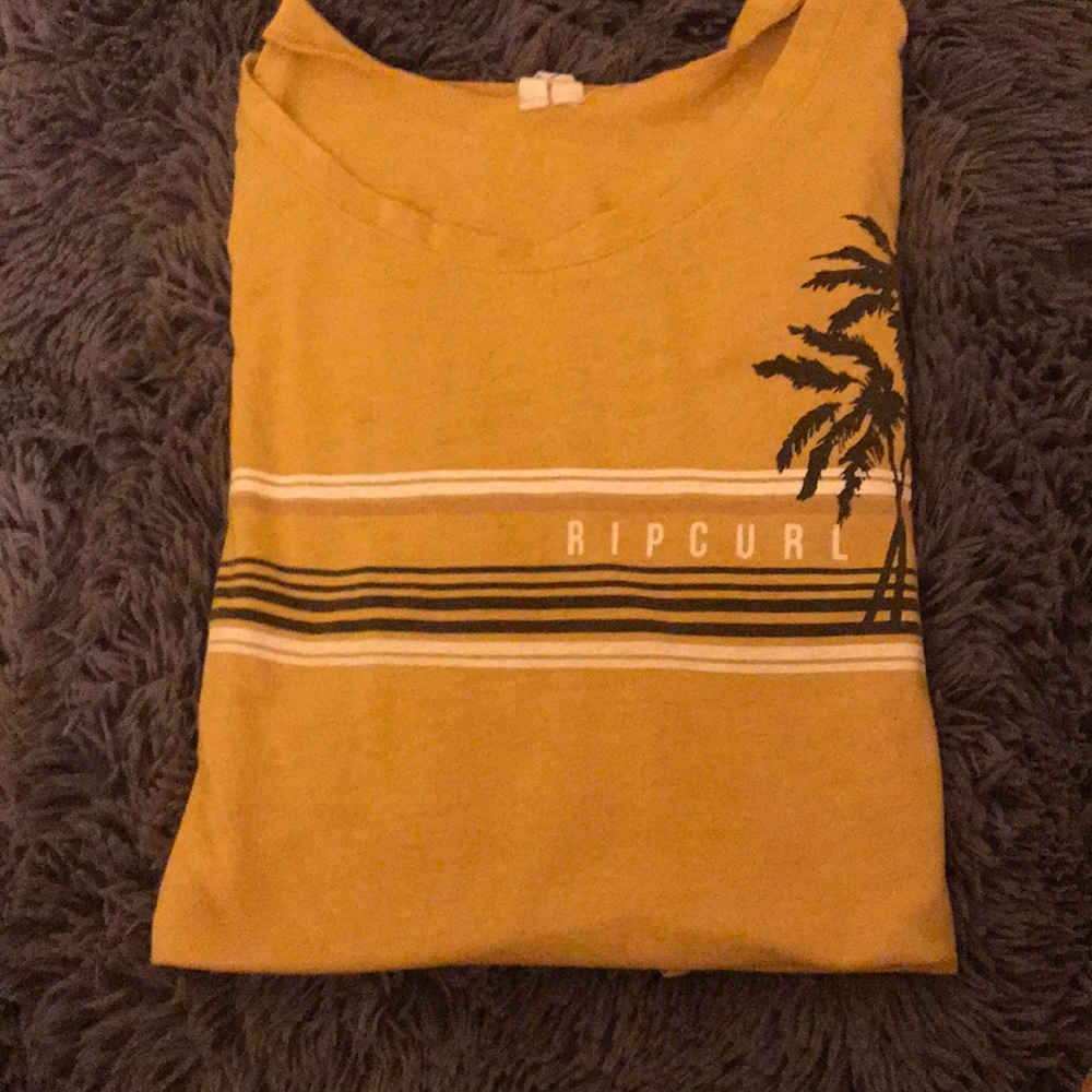 Rip curl yellow shirt with Palm trees